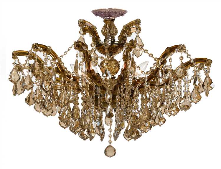 4439-AB-GT-MWP_CEILING Потолочная люстра Maria Theresa, (Antique Brass, Golden Teak Crystal) Crystorama