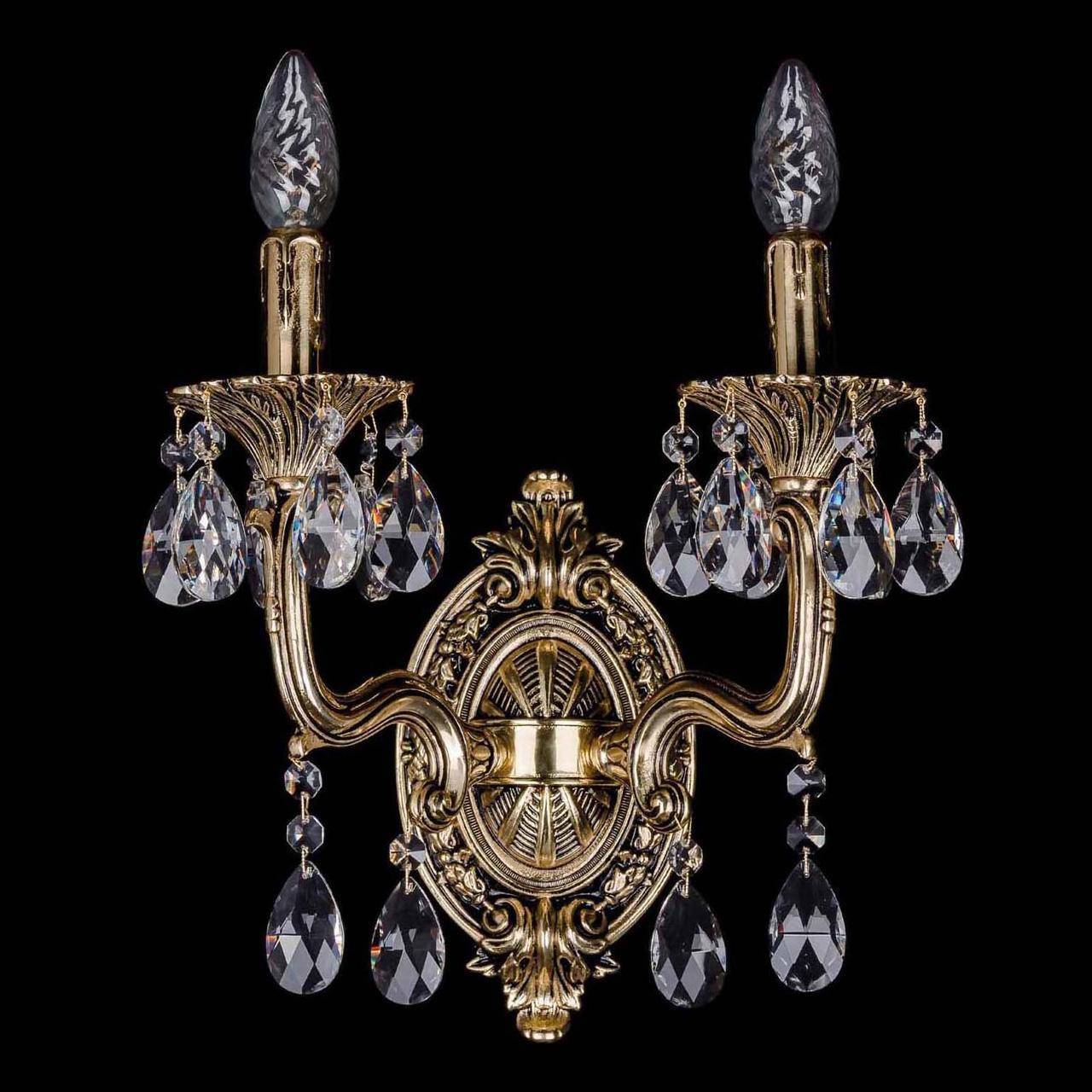 Бра Bohemia Ivele Crystal 1700 Gold Black 1702B/2/110/A/GB