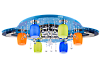 Люстра Nuolang 8364/6+1 BU+CR MIX (белый плафон в комплекте)