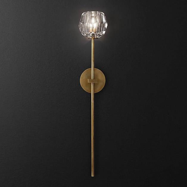 Бра Restoration Hardware Boule De Cristal Grand Single Sconce Lacquered Burnished Brass