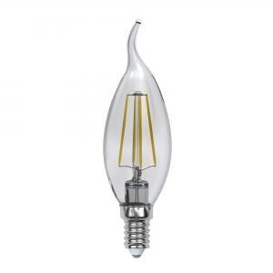 Лампа светодиодная (UL-00000200) E14 6W 3000K свеча на ветру прозрачная LED-CW35-6W/WW/E14/CL PLS02W
