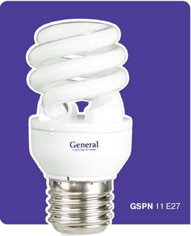 Лампа энергосберегающая GENERAL LIGHTING 710500 E27 9Вт Теплый белый 2700К
