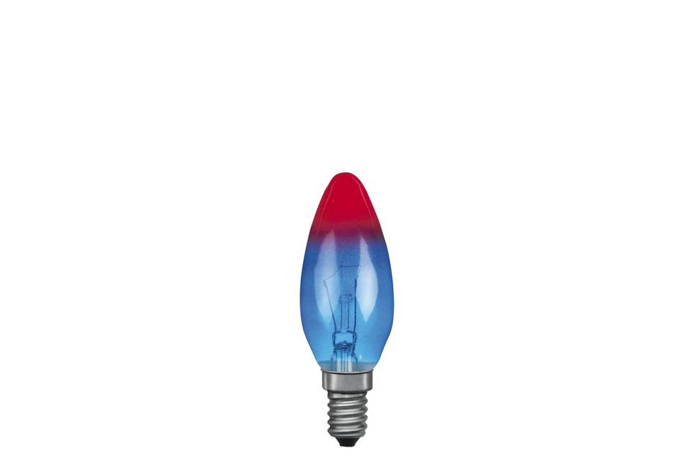 40225 Лампа свеча, E14, красный/голубой, 25W Paulmann