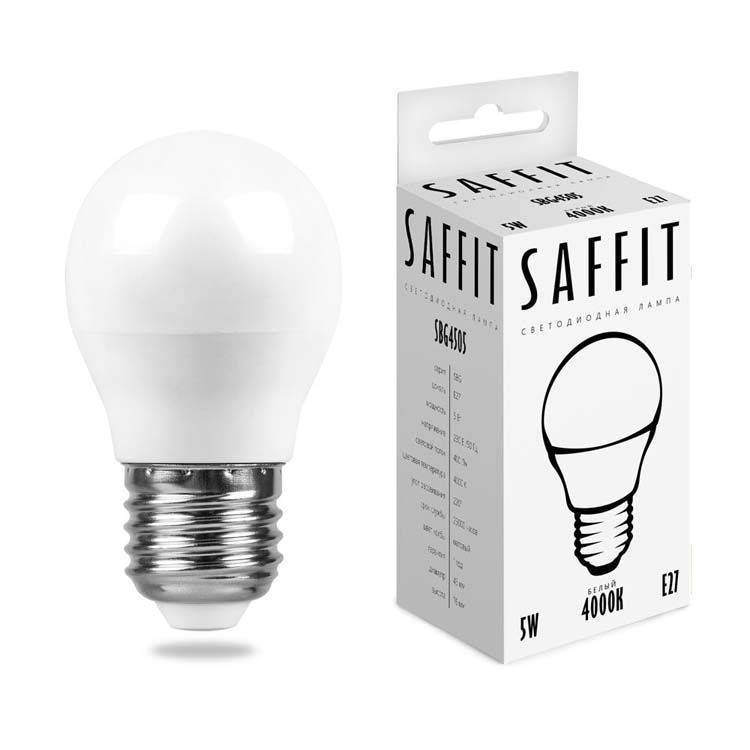 Светодиодная лампа Saffit SBG4505 55026 E27 5Вт Белый 4000К
