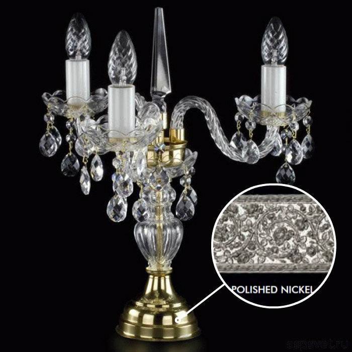 Настольная лампа Artglass MARKETA III. VACHTLE FULL CUT NICKEL CE