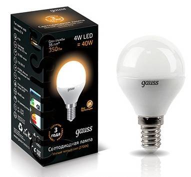 Светодиодная лампа Gauss Globe LED EB105101204 E14 4Вт 4100К