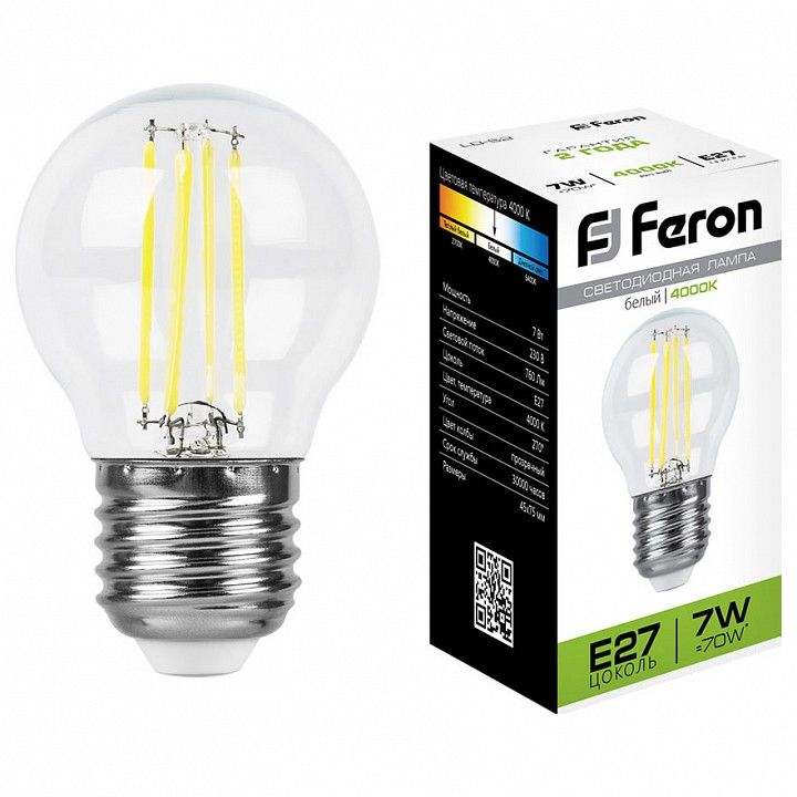 Лампа светодиодная Feron LB-52 E27 7Вт 4000K 25877