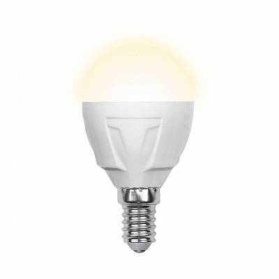 Лампа светодиодная (09443) E14 6W 3000K шар матовый LED-G45-6W/WW/E14/FR/S