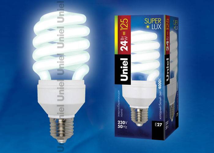 Лампа энергосберегающая Uniel ESL-H32-24/4000/E27 кapтoн E27 24Вт Холодный белый 4000К
