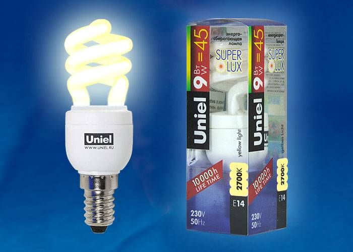 Лампа энергосберегающая Uniel ESL-H21-M09/2700/E14 E14 9Вт Теплый белый 2700К