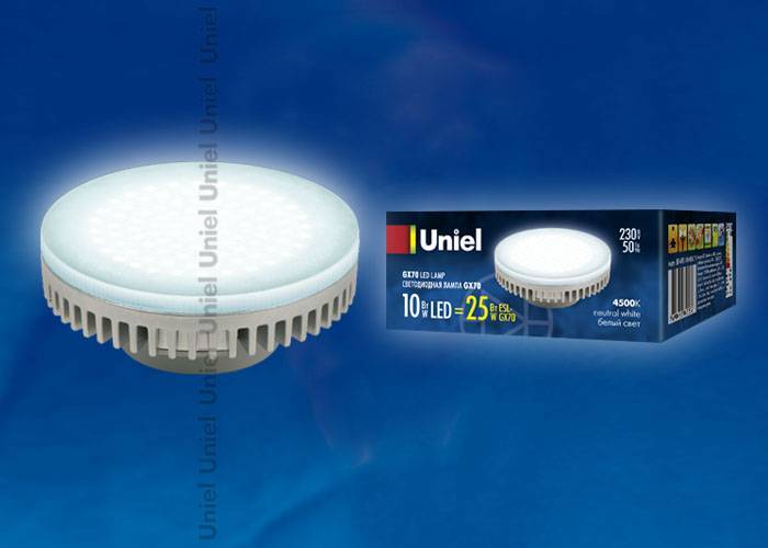 Светодиодная лампа Uniel LED-GX70-10W/NW/GX70 кapтoн