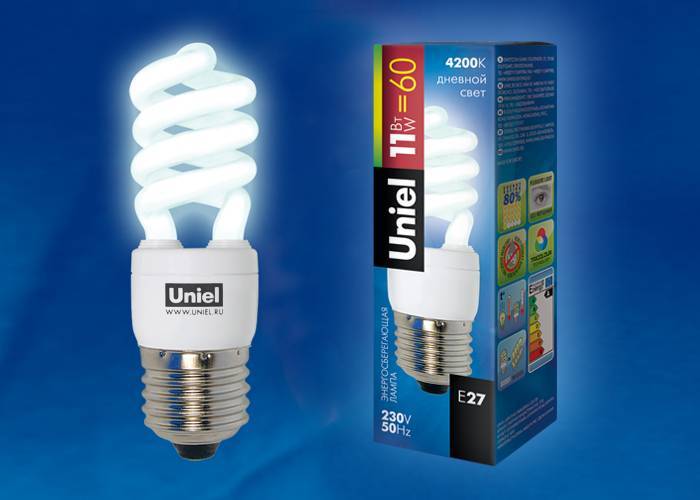 Лампа энергосберегающая Uniel ESL-H21-11/4000/E27 кapтoн