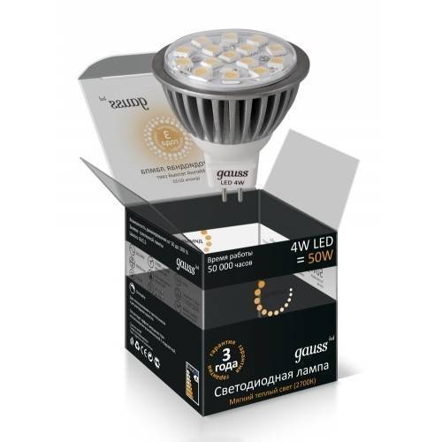 Диммируемая лампа Gauss Cофит LED D EB101005104-D GU5.3 4Вт 2700К