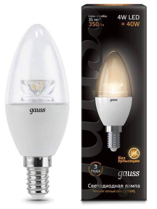 Светодиодная лампа Gauss Candle Crystal Clear 103201104 E14 4Вт 2700К