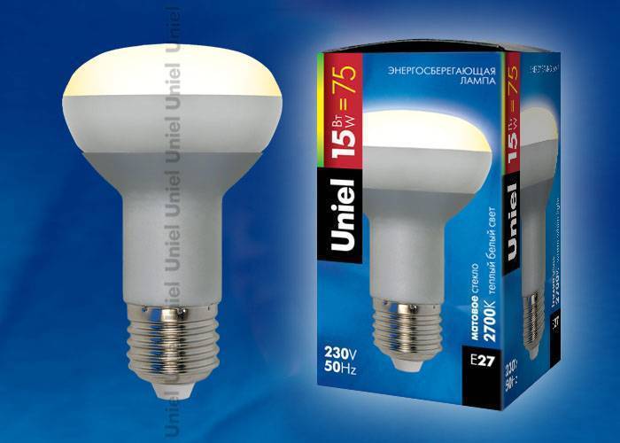 Лампа энергосберегающая Uniel ESL-RM63 FR-A15/2700/E27 кapтoн E27 15Вт Теплый белый 2700К