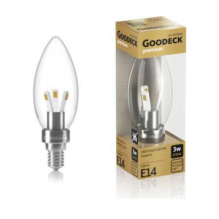 Светодиодная лампа Goodeck 3Вт Свеча GL1003011103 E14 3Вт