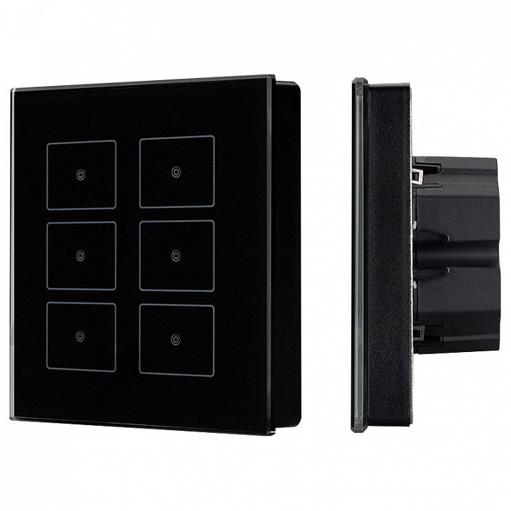 Панель-диммера клавишная накладная Arlight Sens SR-KN0611-IN Black (KNX, DIM)