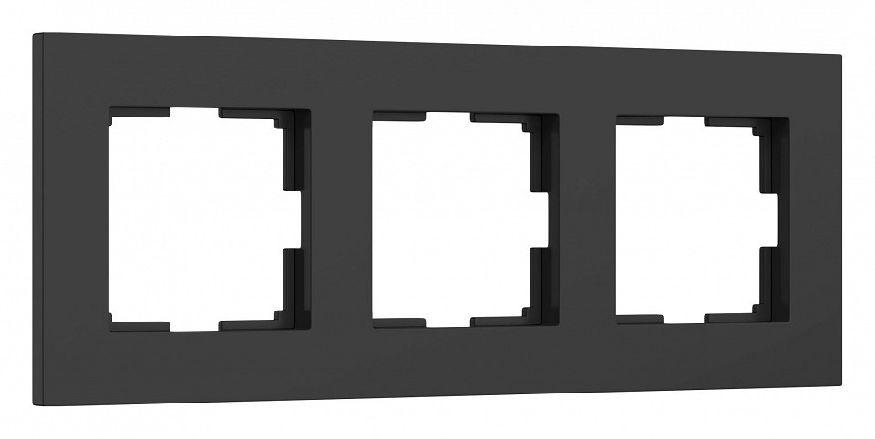 Рамка на 3 поста Werkel Slab черный матовый W0032908