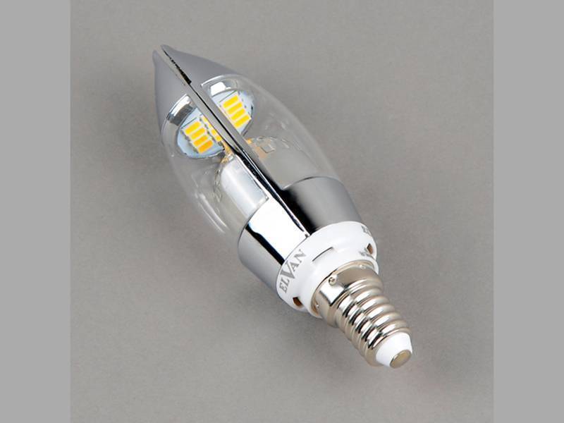 Светодиодная лампа Elvan E14-5W-3000K-Q68-SL E14 5Вт Теплый белый 3000К