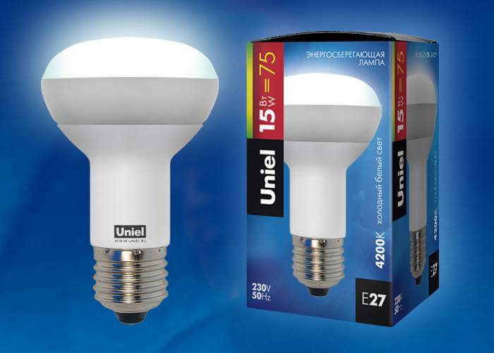 Лампа энергосберегающая Uniel ESL-RM63 FR-A15/4000/E27 кapтoн E27 15Вт Холодный белый 4000К