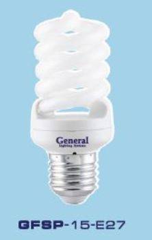 Лампа энергосберегающая GENERAL LIGHTING 730003 E27 15Вт Теплый белый 2700К