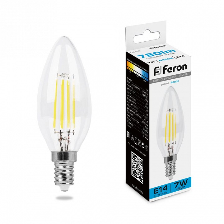 Лампа светодиодная Feron LB-66 E14 7Вт 6400K 38227
