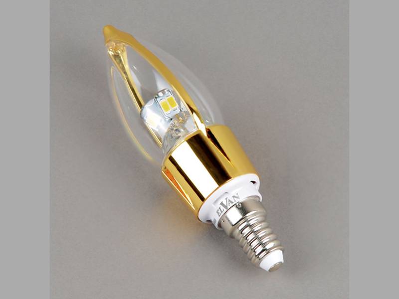 Светодиодная лампа Elvan E14-5W-3000K-Q100B-GD E14 5Вт Теплый белый 3000К