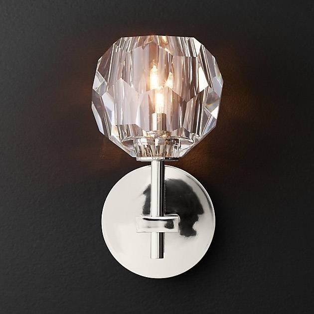 Бра Restoration Hardware Boule De Cristal Single Sconce Polished Nickel