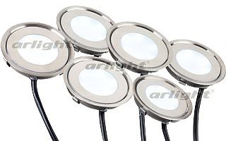 Набор из 6 встраиваемых светильников Arlight KT-R-6x0.5W LED White 12V (круг)