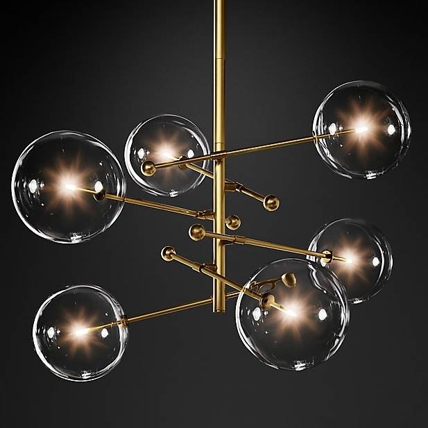 Люстра Restoration Hardware Glass Globe Mobile 55" Lacquered Burnished Brass