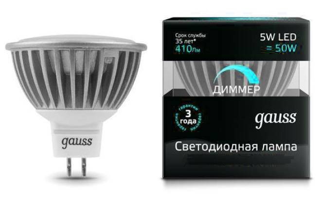 Диммируемая лампа Gauss Cофит LED дим EB101505205-D GU5.3 5Вт 4100К