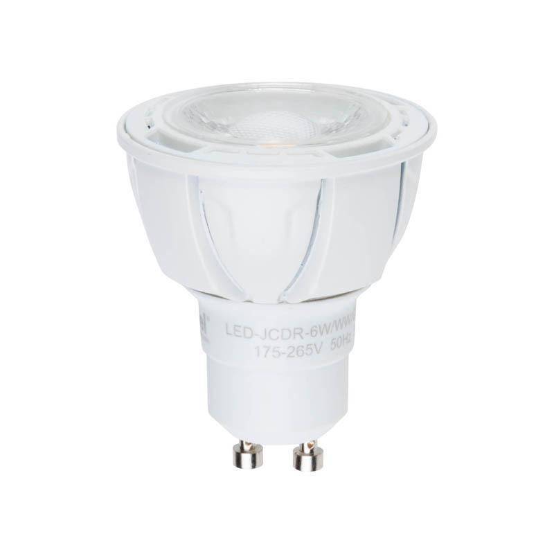 Лампа светодиодная (UL-00001664) GU10 6W 3000K полусфера матовая LED-JCDR-6W/WW/GU10/FR/DIM PLP01WH