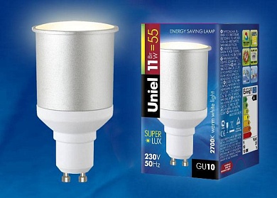 Лампа энергосберегающая Uniel ESL-JCDR FR-11/2700/GU10/A кapтoн GU10 11Вт Теплый белый 2700К