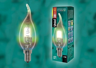 Светодиодная лампа Uniel HCL-28/RB/E14 flame E14 28Вт