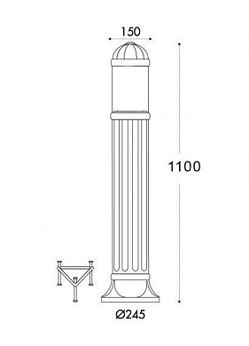 Светильник уличный наземный FUMAGALLI SAURO 1100. D15.555.000.BYE27