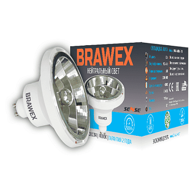 Светодиодная лампа Brawex SENSE 3906B-AR111m-12N GU10 12Вт Нейтральный 4000К