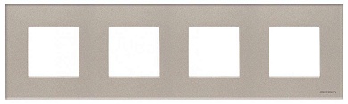 Рамка 4-постовая ABB Zenit стекло брызги шампанского 2CLA227400N3901