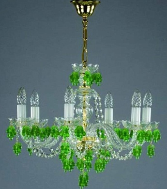 Люстра подвесная Artglass GIZELA IX. VINO LIGHT GREEN ST