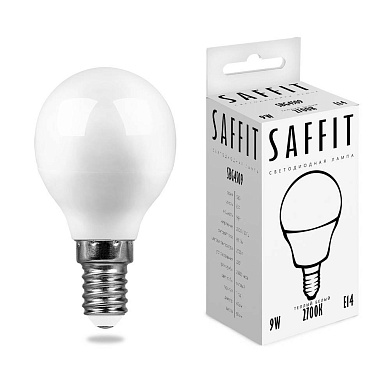 Светодиодная лампа Saffit SAFFIT SBG4509 55080 E14 9Вт Белый теплый 2700К