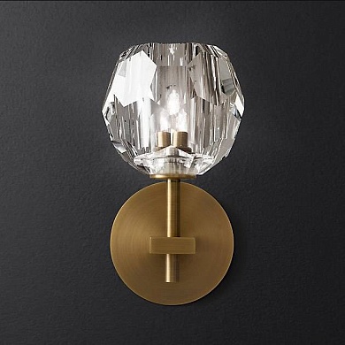 Бра Restoration Hardware Boule De Cristal Single Sconce Lacquered Burnished Brass