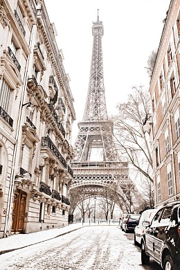 Картина на холсте Ekoramka 60x90 см Улица Парижа зимой HE-101-680