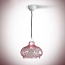 Подвесной светильник 18402 Белый - бордовый кабель Зукко глянец рифленый Розовый