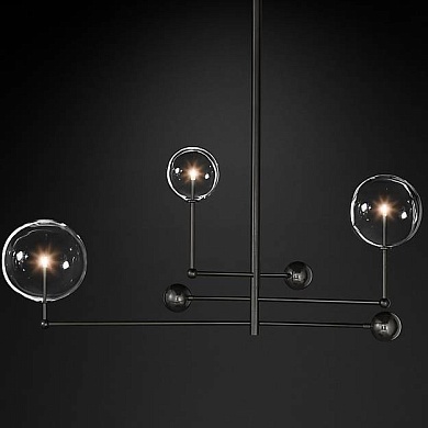 Люстра Restoration Hardware Glass Globe Mobile 46" Polished Black