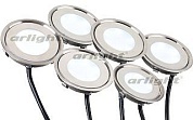 Набор из 6 встраиваемых светильников Arlight KT-R-6x0.5W LED Day White 12V (круг)