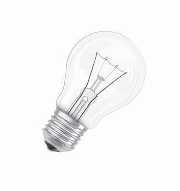 Лампа накаливания E27 60W груша прозрачная 4008321665850
