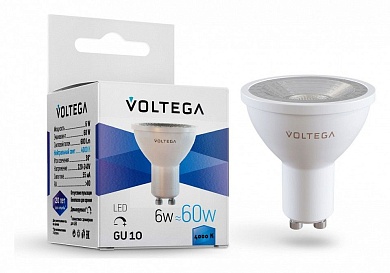 Лампа светодиодная Voltega Simple GU10 6Вт 4000K VG2-S1GU10cold6W-D