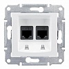 08 Розетка компьютерная 2хRJ45 Schneider Electric Sedna UTP SDN4400121