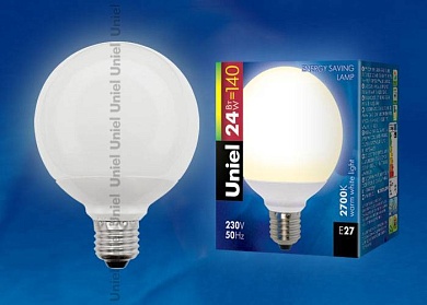 Светодиодная лампа Uniel ESL-G95-24/2700/E27 кapтoн E27 24Вт Теплый белый 2700К