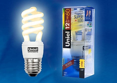 Лампа энергосберегающая Uniel ESL-H21-M12/2700/E27 плacтик E27 12Вт Теплый белый 2700К