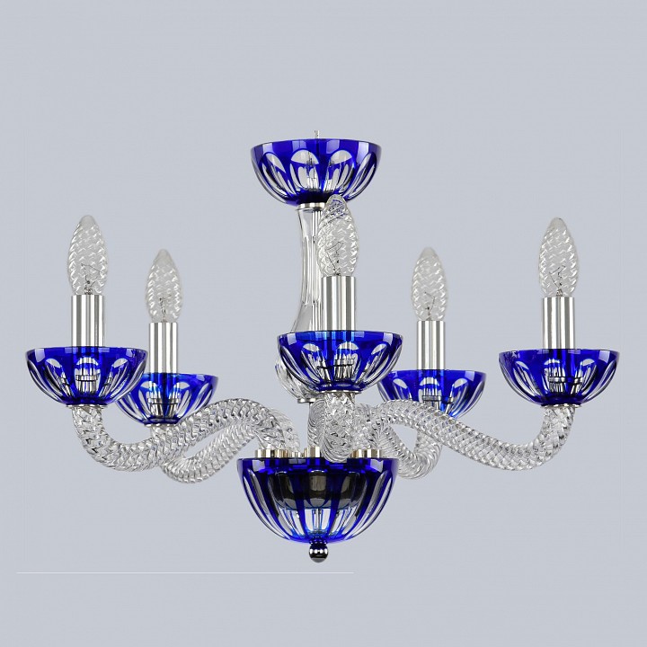 Подвесная люстра Bohemia Ivele Crystal Ivele Crystal 2 1309/5/165 Ni Cl/Clear-Blue/H-1H